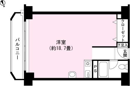 Floor plan. Price 500,000 yen, Occupied area 39.25 sq m , Balcony area 4.97 sq m