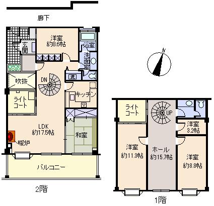 Floor plan. 4LDK + S (storeroom), Price 12.8 million yen, Occupied area 93.36 sq m , Balcony area 32.93 sq m floor plan