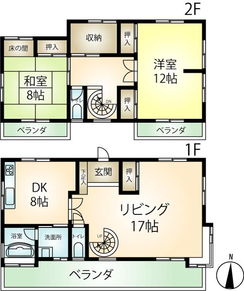 Floor plan. 16.8 million yen, 2LDK, Land area 373 sq m , Building area 115.93 sq m