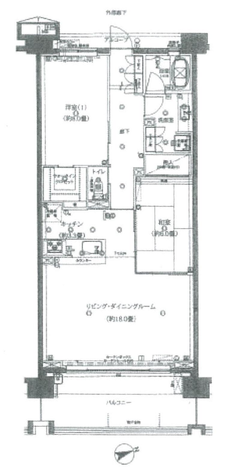 Floor plan. 2LDK, Price 42 million yen, Occupied area 81.01 sq m , Balcony area 14.97 sq m floor plan