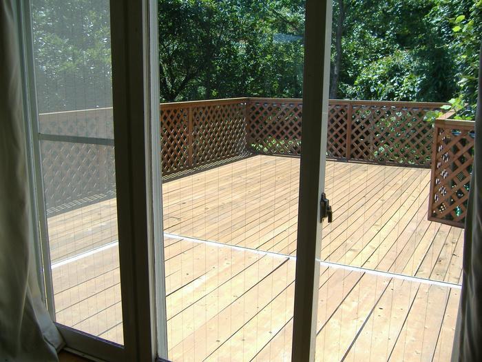 Balcony. It goes out to the deck from the living room