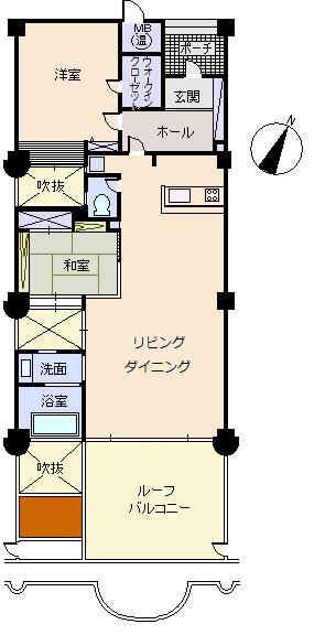 Floor plan. 2LDK, Price 26 million yen, Occupied area 98.45 sq m