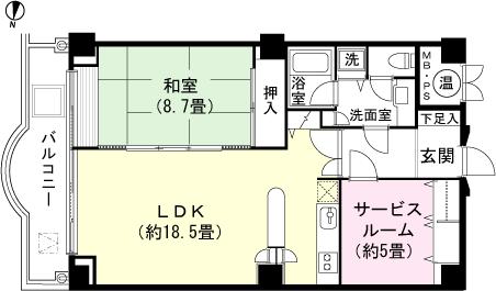 Floor plan. 1LDK + S (storeroom), Price 7.49 million yen, Footprint 75.6 sq m , Balcony area 10.57 sq m