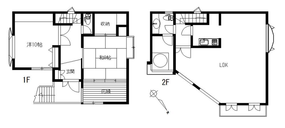 Floor plan. 19,800,000 yen, 2LDK, Land area 191 sq m , Building area 119.03 sq m