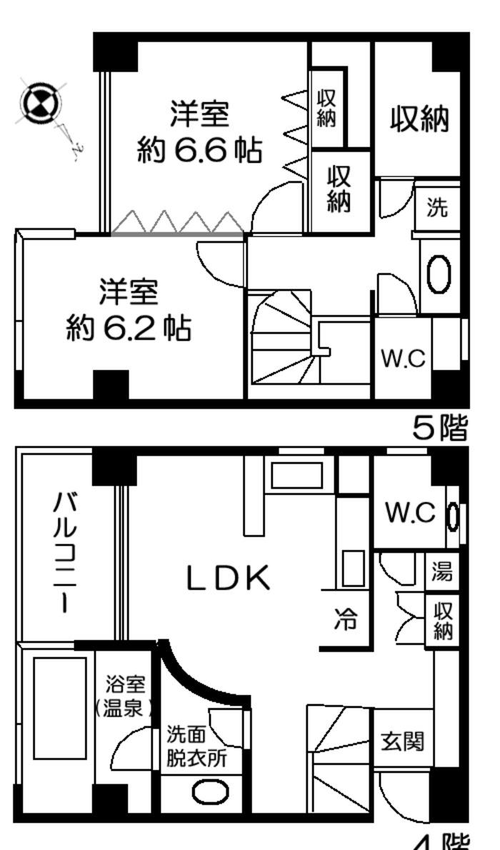 Floor plan. 2LDK, Price 12 million yen, Footprint 83.4 sq m , Balcony area 5.22 sq m