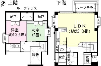 Floor plan. 2LDK + S (storeroom), Price 10 million yen, Footprint 128.37 sq m , Balcony area 10.82 sq m
