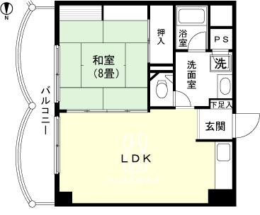Floor plan. 1LDK, Price 4.8 million yen, Occupied area 47.31 sq m