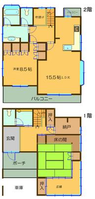 Floor plan. 18 million yen, 2LDK, Land area 190.57 sq m , Building area 123.8 sq m