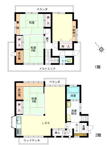 Floor plan. 29,800,000 yen, 4LDK, Land area 344.27 sq m , Building area 104.74 sq m