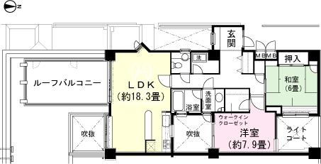 Floor plan. 2LDK, Price 18 million yen, Occupied area 87.98 sq m floor plan
