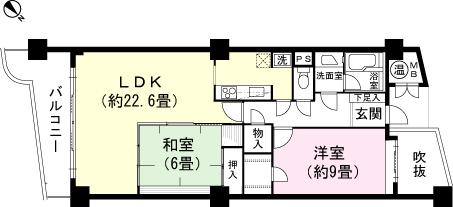 Floor plan. 2LDK, Price 17.8 million yen, Occupied area 87.29 sq m , Balcony area 11.25 sq m Floor