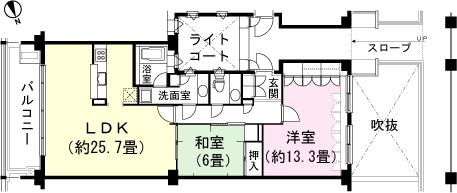 Floor plan. 2LDK, Price 22,800,000 yen, Footprint 101.21 sq m , Balcony area 14 sq m floor plan