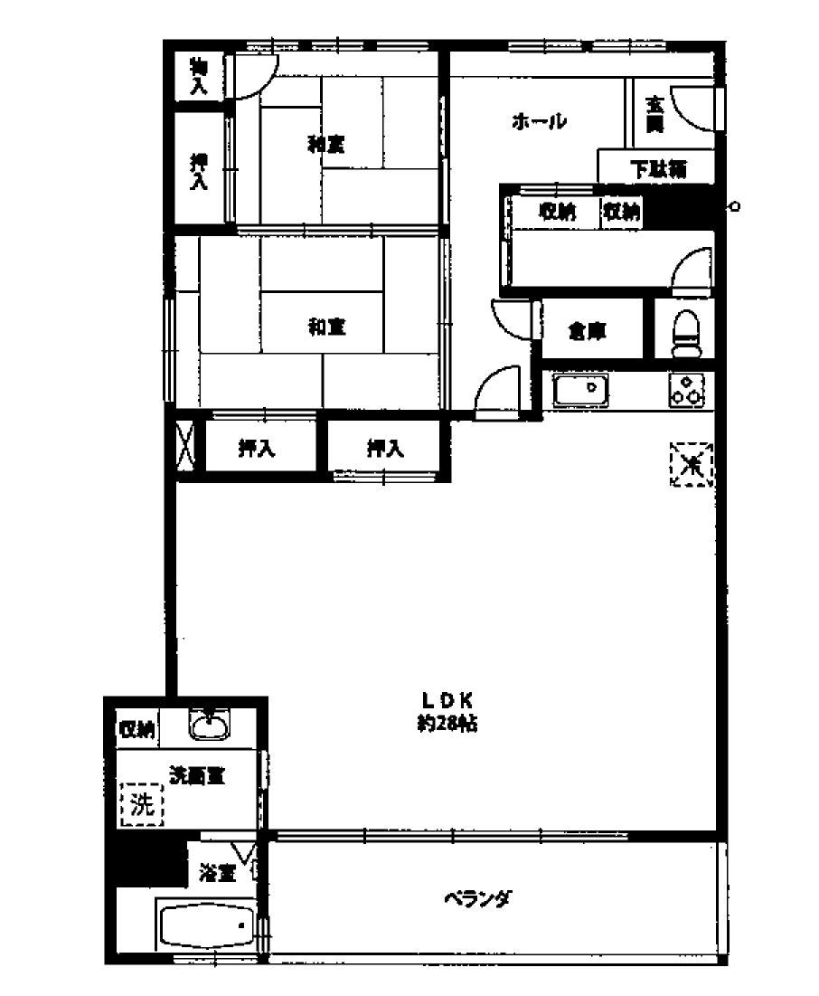 Floor plan. 2LDK + S (storeroom), Price 7.7 million yen, Footprint 113.85 sq m , Balcony area 5 sq m floor plan