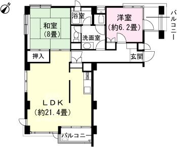 Floor plan. 2LDK, Price 3 million yen, Occupied area 82.31 sq m , Balcony area 82.31 sq m