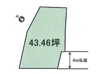 Compartment figure. Land price 3.43 million yen, Land area 143.68 sq m