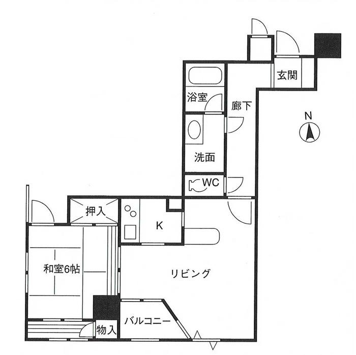 Floor plan. 1LDK, Price 4.5 million yen, Occupied area 50.13 sq m , Balcony area 4.2 sq m