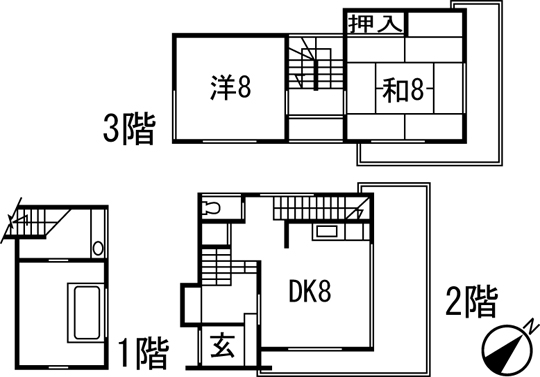 Floor plan. 7.5 million yen, 2LDK, Land area 222 sq m , Building area 81.43 sq m