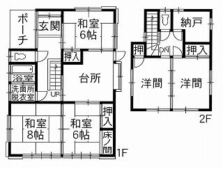Floor plan. 15.9 million yen, 5DK + S (storeroom), Land area 222.67 sq m , Building area 103.07 sq m floor plan