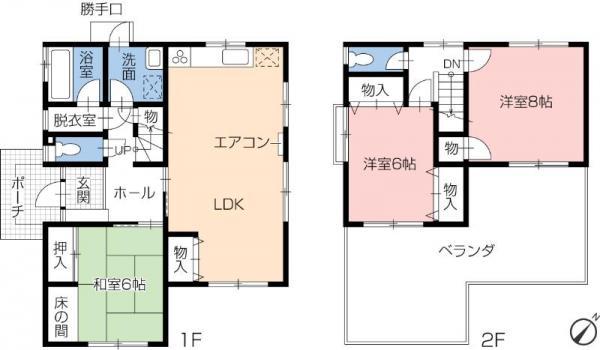 Floor plan. 20,980,000 yen, 3LDK, Land area 185.71 sq m , Building area 98.09 sq m