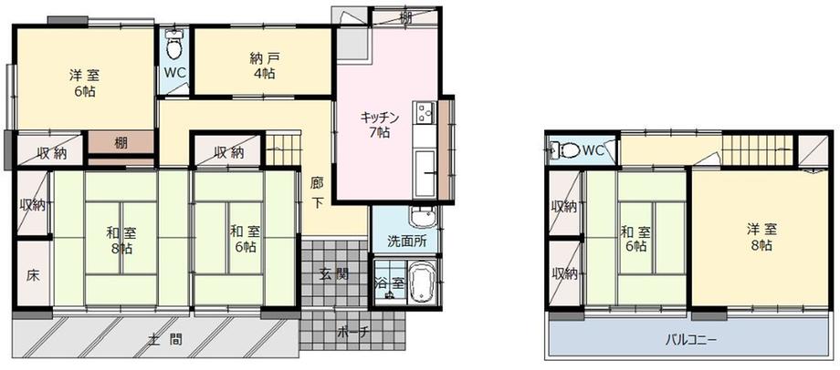 Floor plan. 14.9 million yen, 5LDK+S, Land area 231.63 sq m , Is a positive per well in the building area 139.38 sq m southwest corner lot