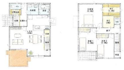 Floor plan. (No. 6 areas [House there is a open-minded wood deck] ), Price 36 million yen, 3LDK, Land area 178.44 sq m , Building area 104.86 sq m