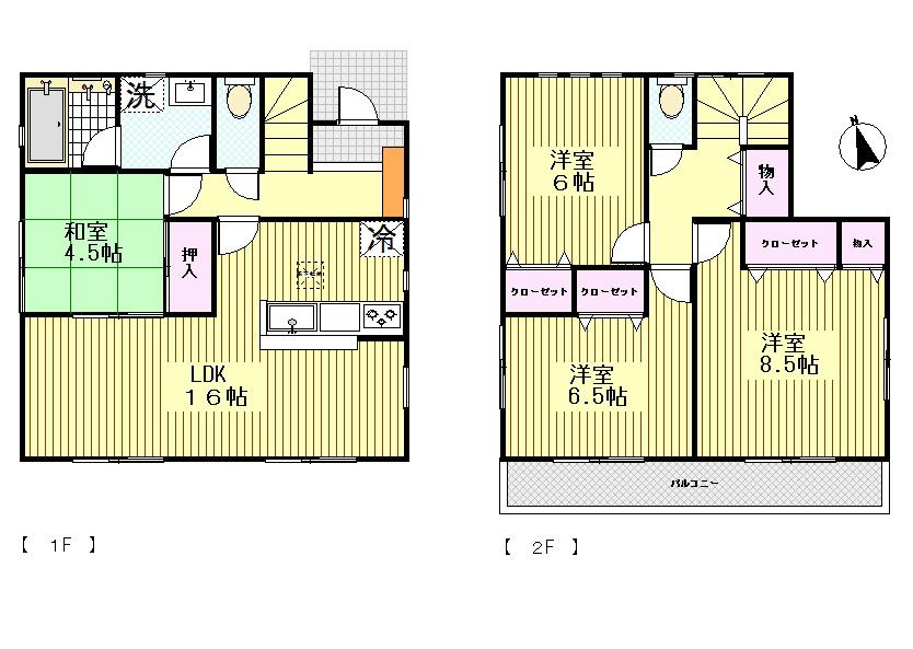 Floor plan. 23.8 million yen, 4LDK, Land area 175.72 sq m , Building area 96.79 sq m