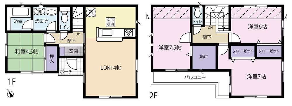 Floor plan. 20.8 million yen, 4LDK, Land area 179.53 sq m , Building area 91.53 sq m 2 Building floor plan