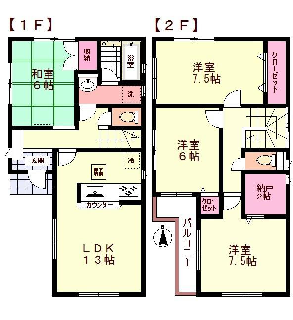 Floor plan. 22,800,000 yen, 4LDK+S, Land area 119.24 sq m , Building area 94.77 sq m