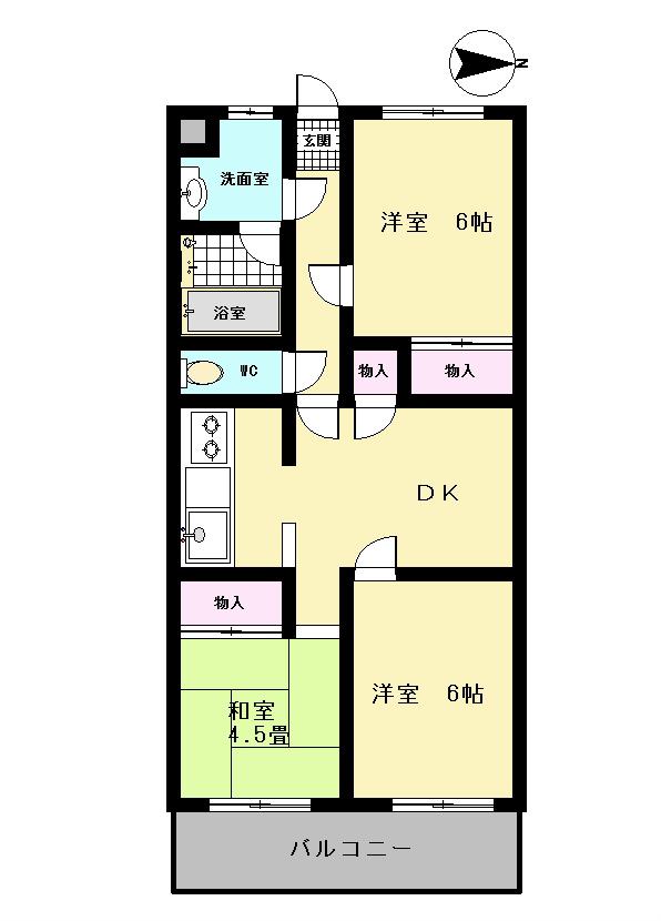 Floor plan. 3DK, Price 3.8 million yen, And in between the occupied area 50.99 sq m
