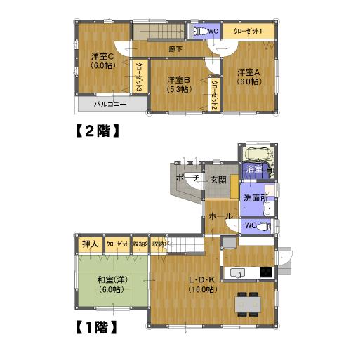 Floor plan. 19,750,000 yen, 4LDK, Land area 165.69 sq m , Building area 99.36 sq m