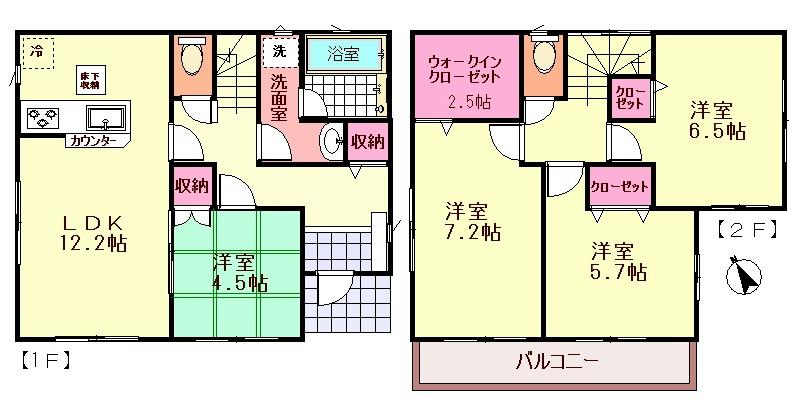 Floor plan. 23.8 million yen, 4LDK+S, Land area 180.3 sq m , Building area 88.28 sq m