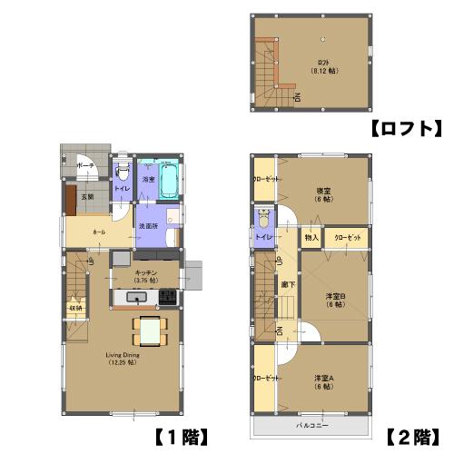 Floor plan. 25,300,000 yen, 3LDK + S (storeroom), Land area 126.58 sq m , Building area 89.42 sq m