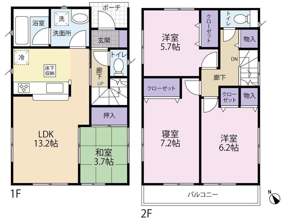 Floor plan. (1 Building), Price 22,800,000 yen, 4LDK, Land area 144.97 sq m , Building area 85.86 sq m
