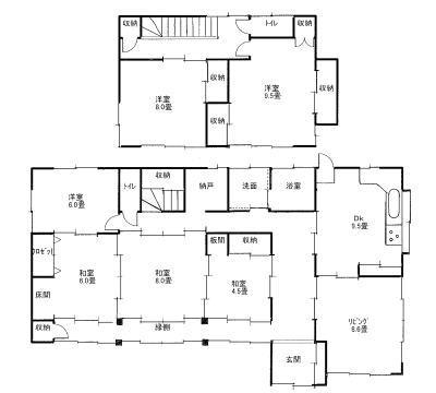 Floor plan. 17.5 million yen, 7DK, Land area 246.12 sq m , Building area 164.36 sq m