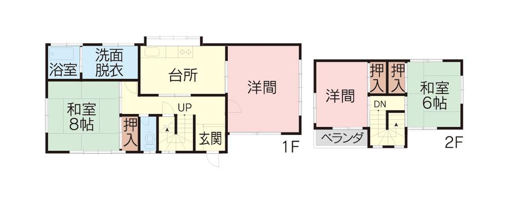 Floor plan. 13 million yen, 4DK, Land area 136.1 sq m , Building area 94.39 sq m
