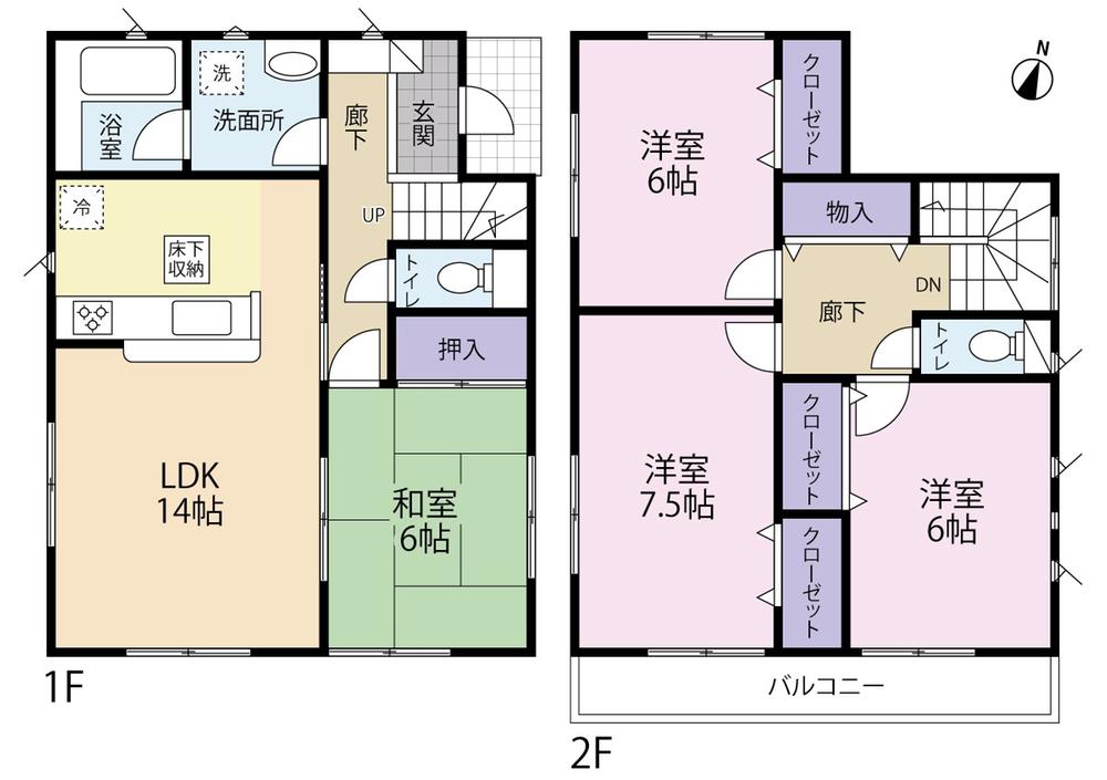 Floor plan. (Building 2), Price 23.8 million yen, 4LDK, Land area 114.76 sq m , Building area 94.77 sq m