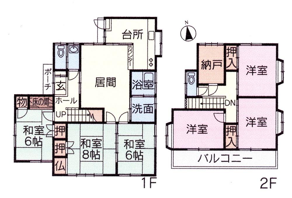 Floor plan. 13.8 million yen, 6LDK + S (storeroom), Land area 183.09 sq m , Building area 132.92 sq m