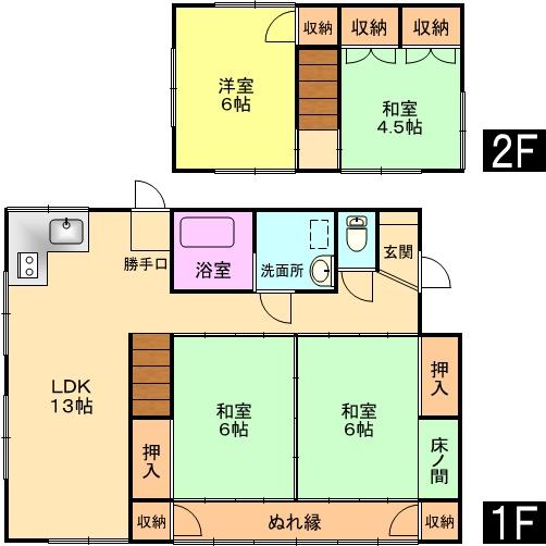 Floor plan. 23.8 million yen, 4LDK, Land area 292.84 sq m , Building area 93.56 sq m