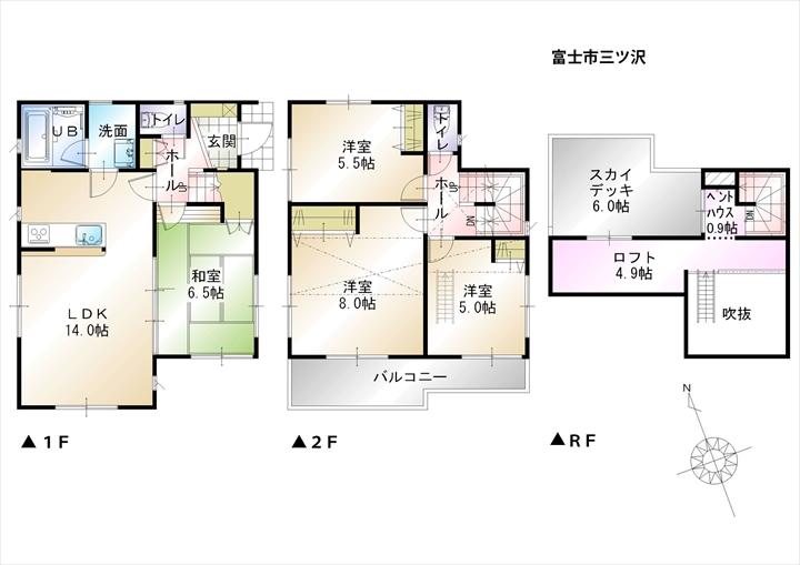 25,800,000 yen, 4LDK, Land area 180.79 sq m , Building area 91.49 sq m floor plan