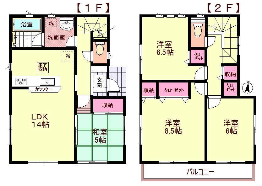 Floor plan. 17.8 million yen, 4LDK, Land area 134.73 sq m , Building area 93.15 sq m Floor