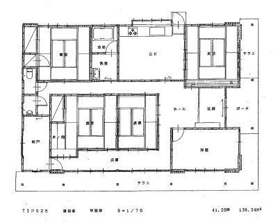 Floor plan. 62 million yen, 5DK + S (storeroom), Land area 759.64 sq m , Building area 136.6 sq m