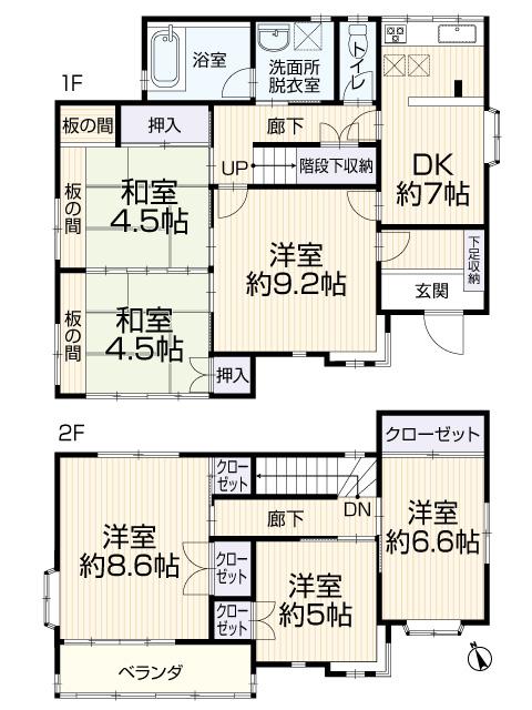 Floor plan. 9.8 million yen, 6DK, Land area 162.23 sq m , Building area 125.75 sq m
