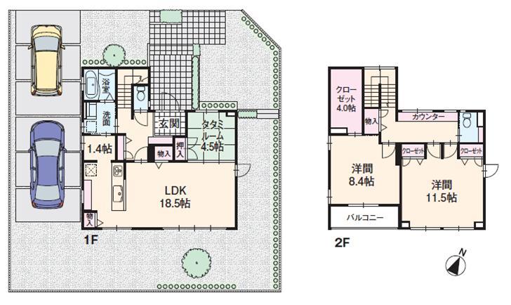 Floor plan. (2-20-14), Price 37,300,000 yen, 4LDK+S, Land area 230.21 sq m , Building area 128.82 sq m
