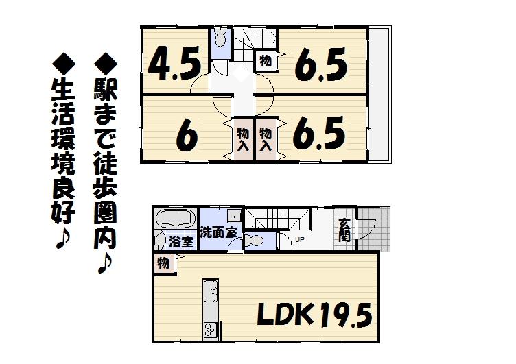 Floor plan. (Building 2), Price 21,800,000 yen, 2LDK+2S, Land area 131.04 sq m , Building area 94.77 sq m