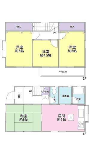 Floor plan. 14.9 million yen, 4DK, Land area 99.18 sq m , Building area 73.69 sq m