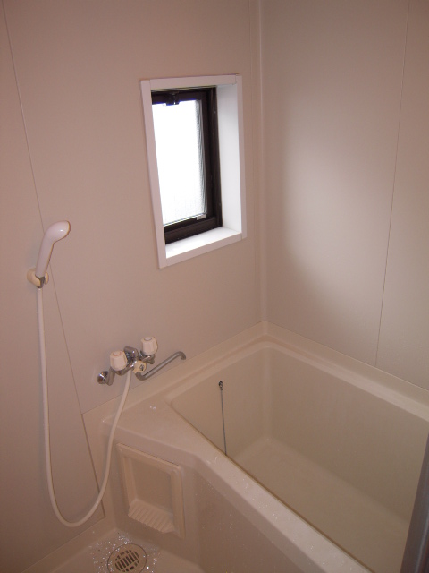 Bath. Bright bathroom because there is a window
