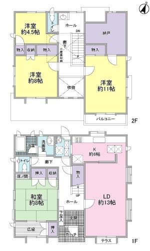 Floor plan. 47 million yen, 4LDK, Land area 500.95 sq m , Building area 149.26 sq m