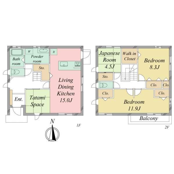 Floor plan. 34,800,000 yen, 3LDK+S, Land area 204.71 sq m , Building area 119.44 sq m