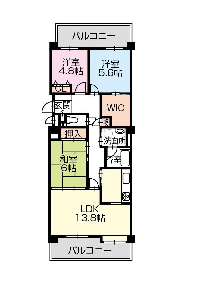 Floor plan. 3LDK, Price 15.9 million yen, Occupied area 77.33 sq m , Balcony area 19.4 sq m