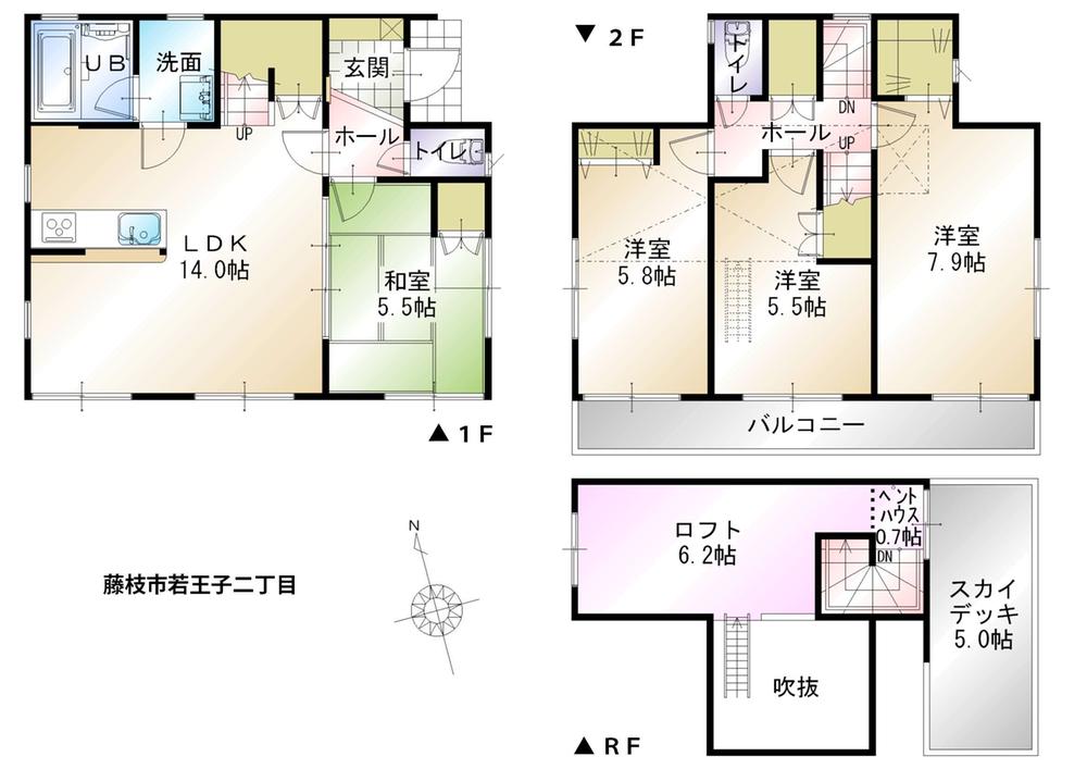 Floor plan. 24,800,000 yen, 4LDK, Land area 196.92 sq m , Building area 92.73 sq m Nyakuoji chome Floor plan